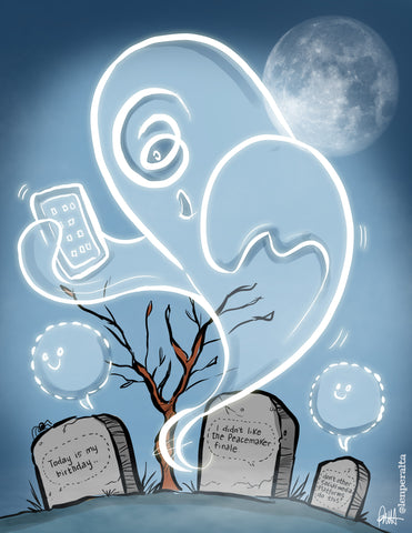 "Ghost Posts"  DTNS 10/30/25 8.5 x 11 ArtProv Print