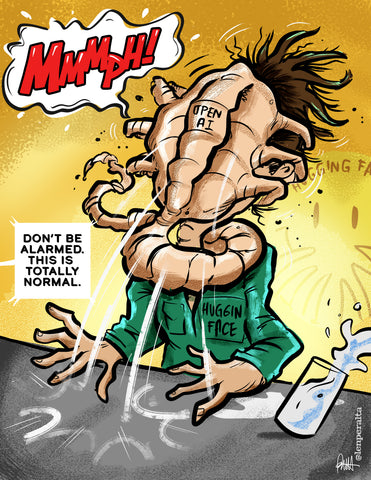 "Hugging Face"  DTNS 7/23/26 8.5 x 11 ArtProv Print