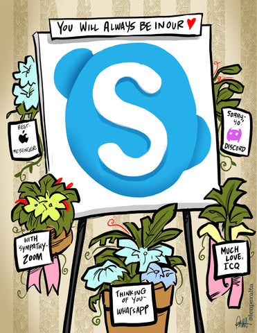 "So Long, Skype"  DTNS 2/28/25 8.5 x 11 ArtProv Print