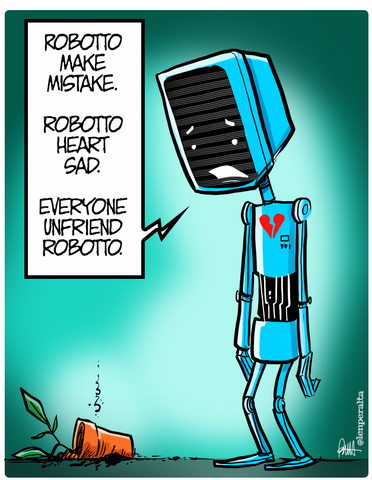 "Everyone Unfriend Robotto" DTNS 3/24/22 8.5 x 11 ArtProv Print