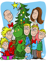 Custom Drawn Holiday Greeting Card (DIGITAL ONLY)