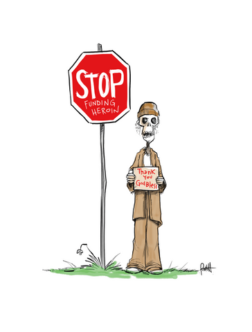 "Stop Funding Heroin" 8.5 x 11  Fine Art Giclee Print