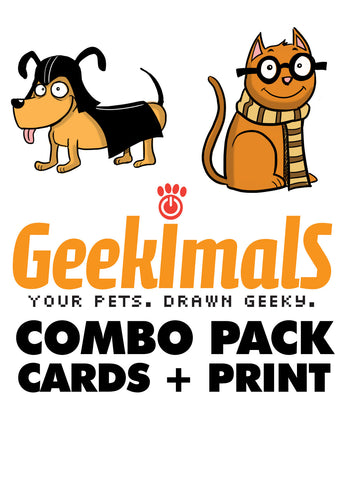 Geekimals Combo Pack (Print and Greeting Cards)